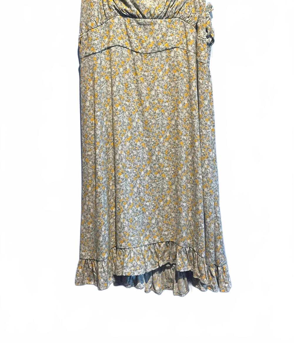 NEW DRESS FORUM women's ditsy floral shirred ruffle trim mini dress in sage
